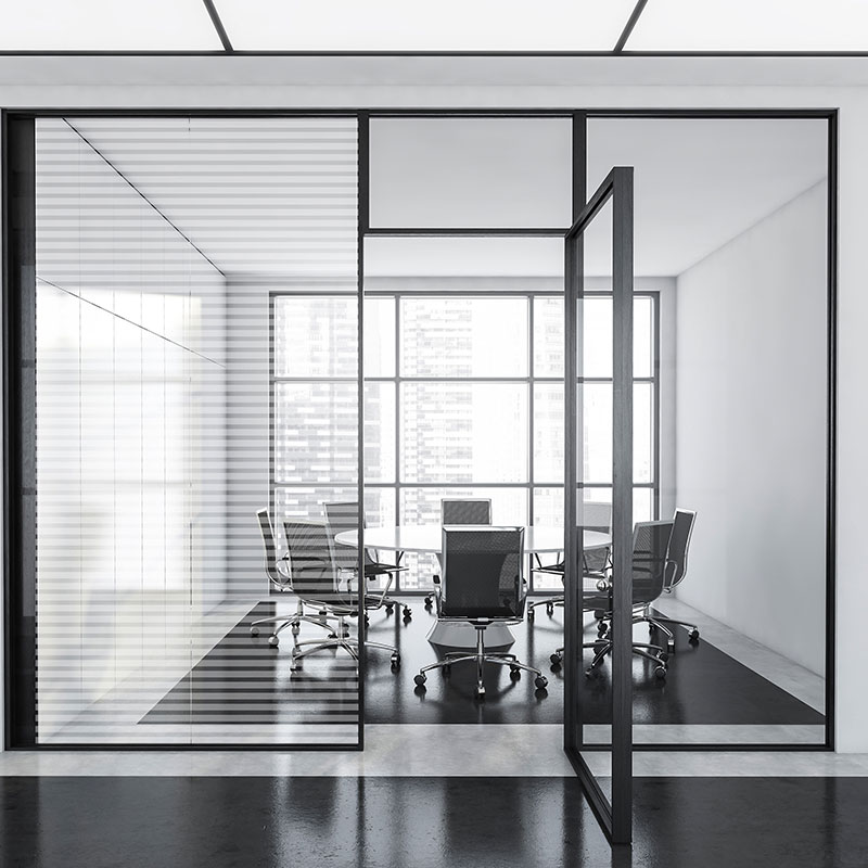 Pel&iacute;cula decorativa arquitect&oacute;nica para ventanas con rayas grises